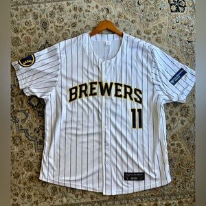 Brewers White Pinstripe Jersey